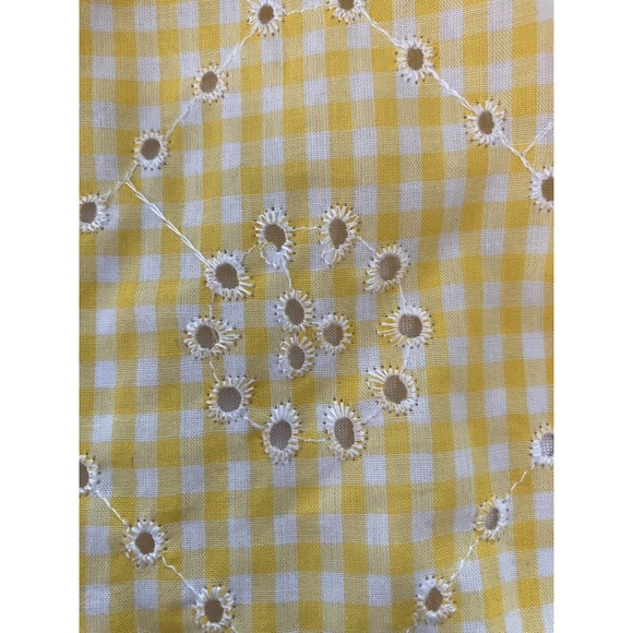 NY&C Yellow Eyelet Lace Milkmaid Dress Size Small Summer Gingham Puff Sleeve NEW - Picture 5 of 12